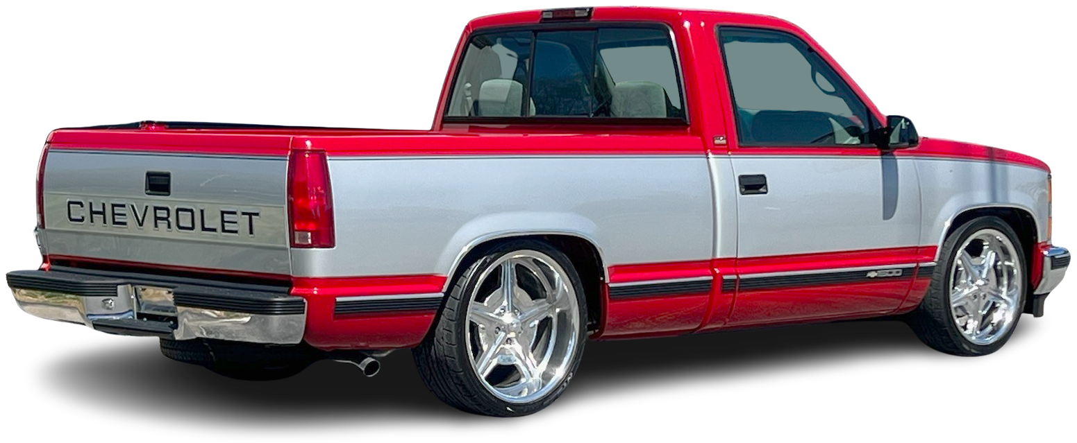Side of the 1997 Chevy 1500 raffle truck